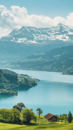 Switzerland wallpaper, mountains, nature, background for mobile wallpaper (vertical)