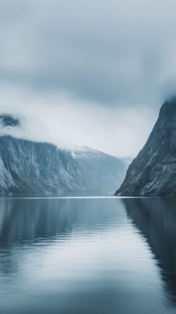 Norway wallpaper, fjord, sky, background for mobile wallpaper (vertical)