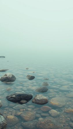 Sea wallpaper, river, tranquil waters, background for mobile wallpaper (vertical)