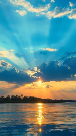 Clouds wallpaper, beautiful landscape, sunlight, background for mobile wallpaper (vertical)