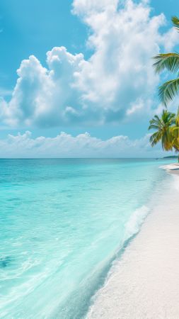 Maldives wallpaper, tropical paradise, Indian Ocean, background for mobile wallpaper (vertical)