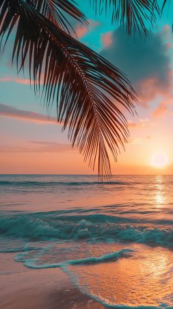 beach wallpaper, ocean, coastal, background for mobile wallpaper (vertical)