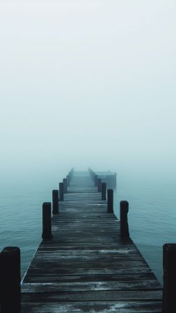 sea wallpaper, mist, horizon, background for mobile wallpaper (vertical)