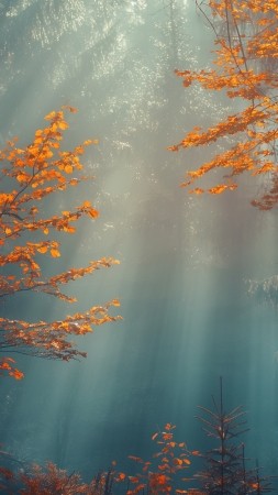 Forest wallpaper, fog, 5k, background for mobile wallpaper (vertical)