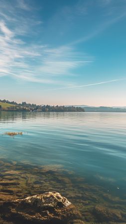 Murtensee wallpaper, tranquil waters, sunset, background for mobile wallpaper (vertical)