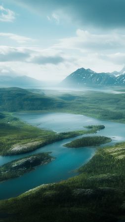 Aurora Borealis wallpaper, tourism, Sweden, background for mobile wallpaper (vertical)