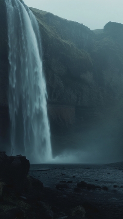 Seljalandsfoss wallpaper, waterfall, natural beauty, background for mobile wallpaper (vertical)