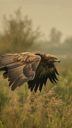 Eagle wallpaper, wildlife, green, background for mobile wallpaper (vertical)