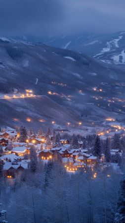 Vail wallpaper, tourism, snow, background for mobile wallpaper (vertical)
