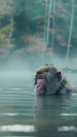 monkey wallpaper, cute monkeys, adorable creatures, background for mobile wallpaper (vertical)