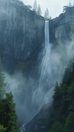 Yosemite wallpaper, California, tourism, background for mobile wallpaper (vertical)