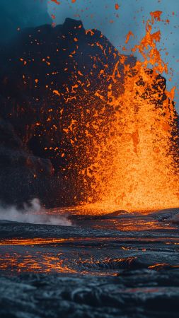 Hawaii wallpaper, travel, eruption, background for mobile wallpaper (vertical)