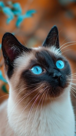 cat wallpaper, close-up, portrait, background for mobile wallpaper (vertical)