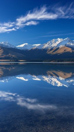 New Zealand wallpaper, mountain, sky, background for mobile wallpaper (vertical)