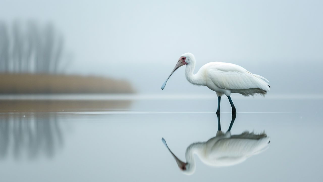 Eurasian spoonbill wallpaper, nature, birdwatching, background for desktop wallpaper (horizontal)