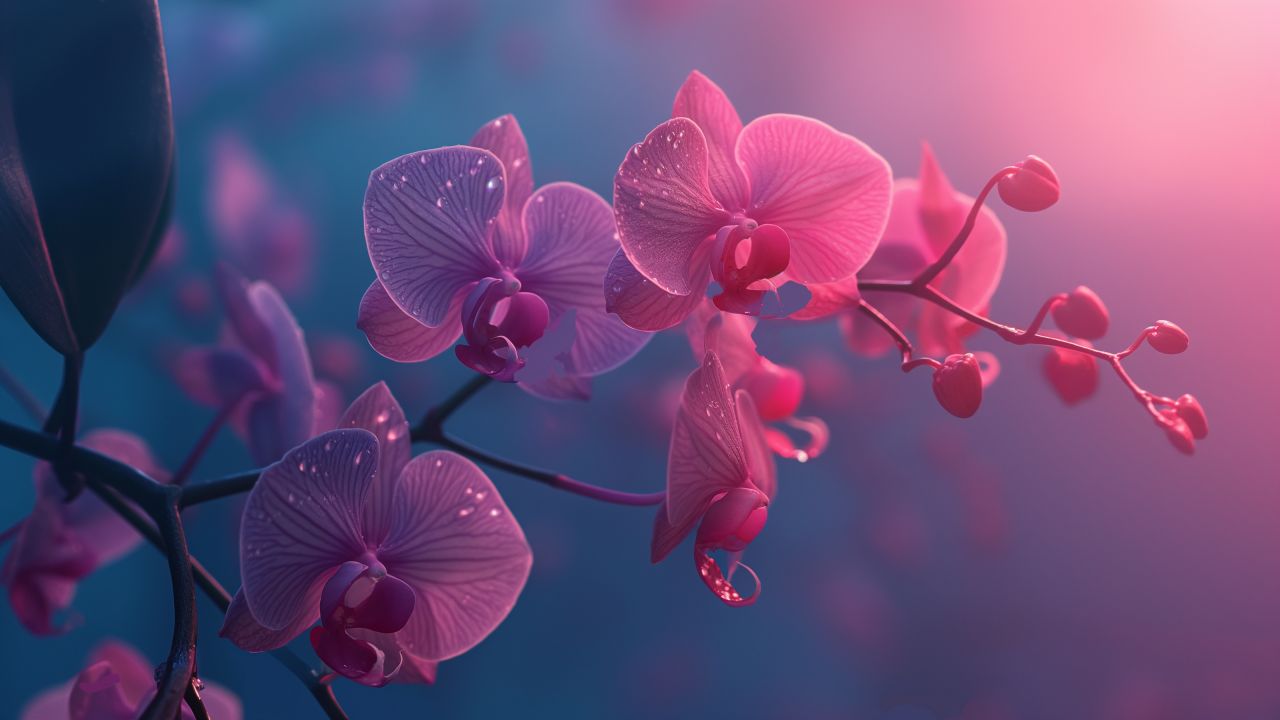 orchid wallpaper, blooming, exotic, background for desktop wallpaper (horizontal)