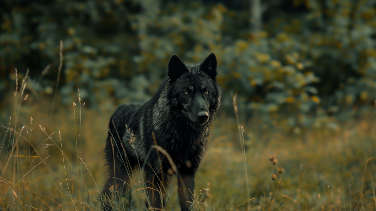 wolf wallpaper, dark wolf, wild animal, background for desktop wallpaper (horizontal)