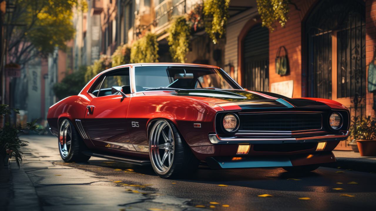 car wallpaper, sports vehicle, detailed artwork, background for desktop wallpaper (horizontal)