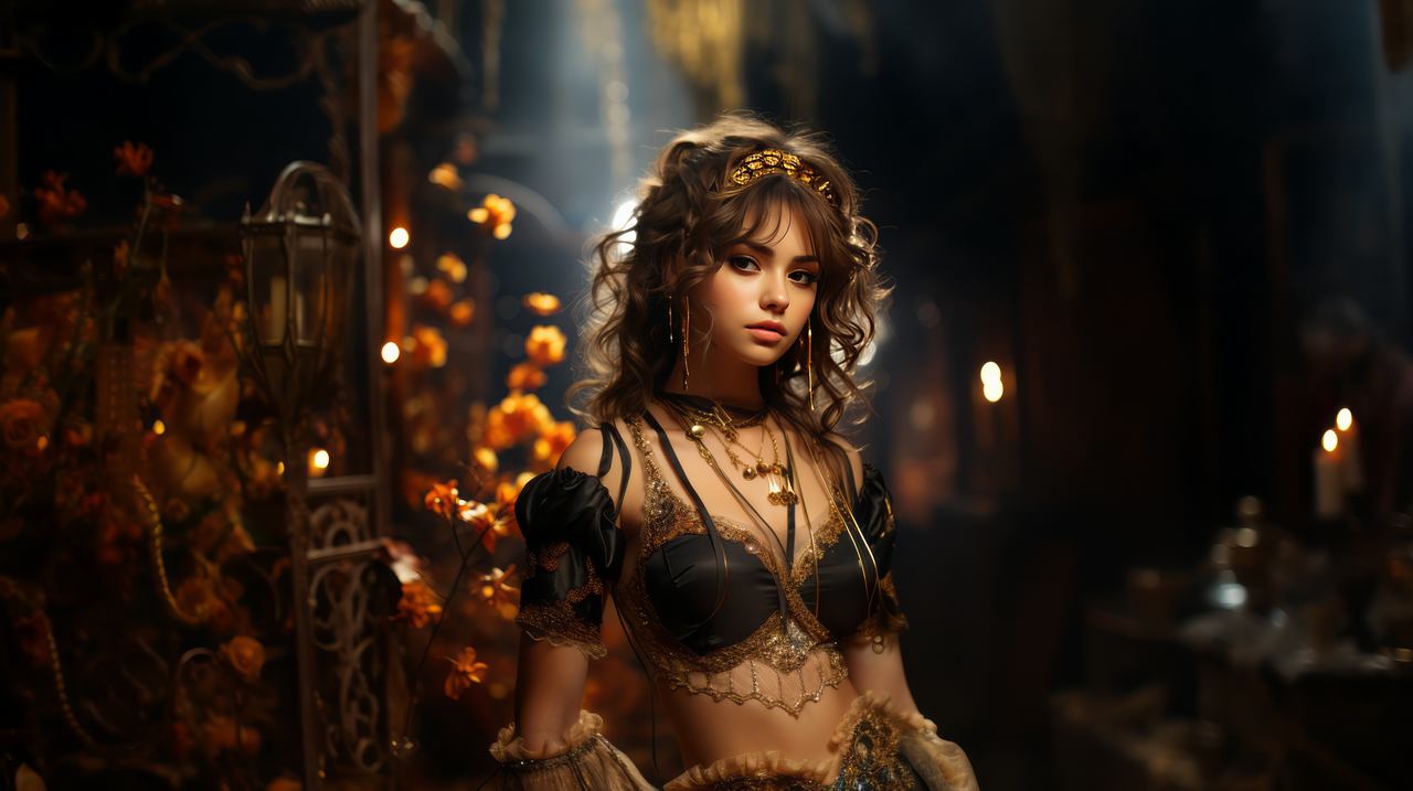 anime girl wallpaper, golden, stunning, background for desktop wallpaper (horizontal)