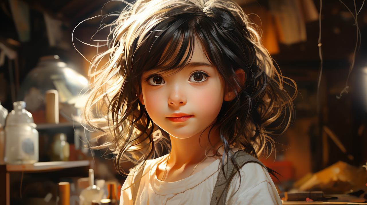 anime girl wallpaper, manga style, fantasy art, background for desktop wallpaper (horizontal)