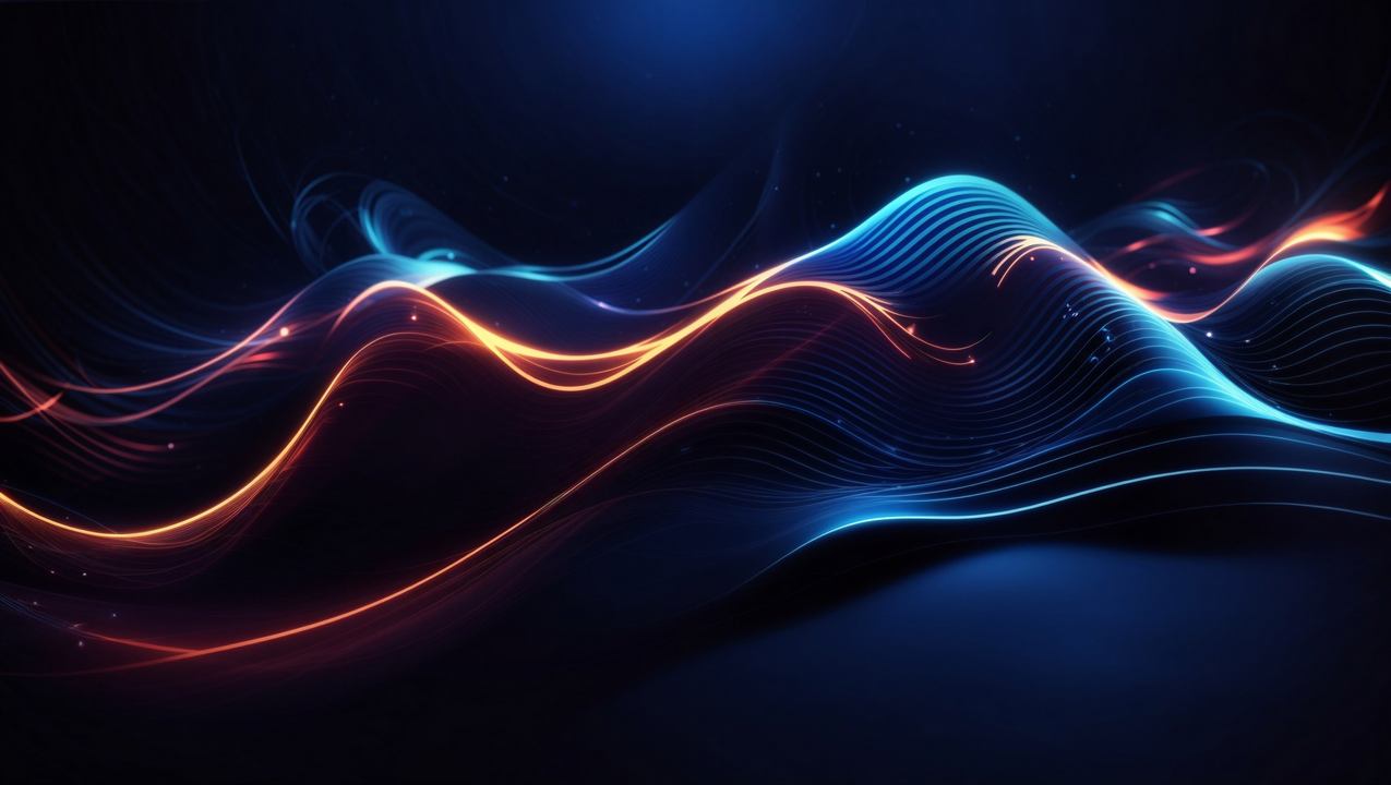 waves wallpaper, sunset, orange, background for desktop wallpaper (horizontal)