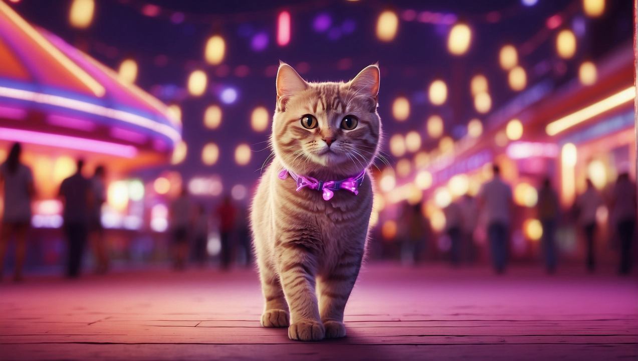 cat wallpaper, feline, joyful, background for desktop wallpaper (horizontal)