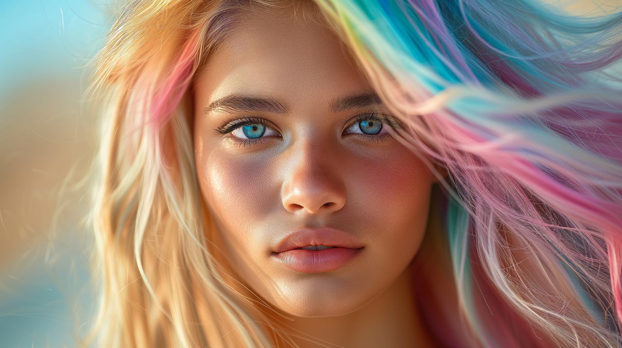 girl wallpaper, blonde, youthful, background for desktop wallpaper (horizontal)