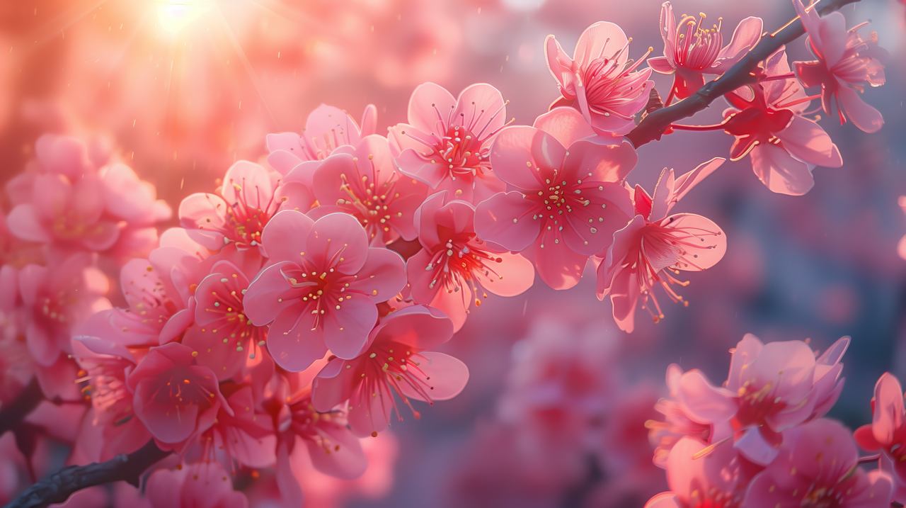 sakura wallpaper, pink flowers, pastel petals, background for desktop wallpaper (horizontal)