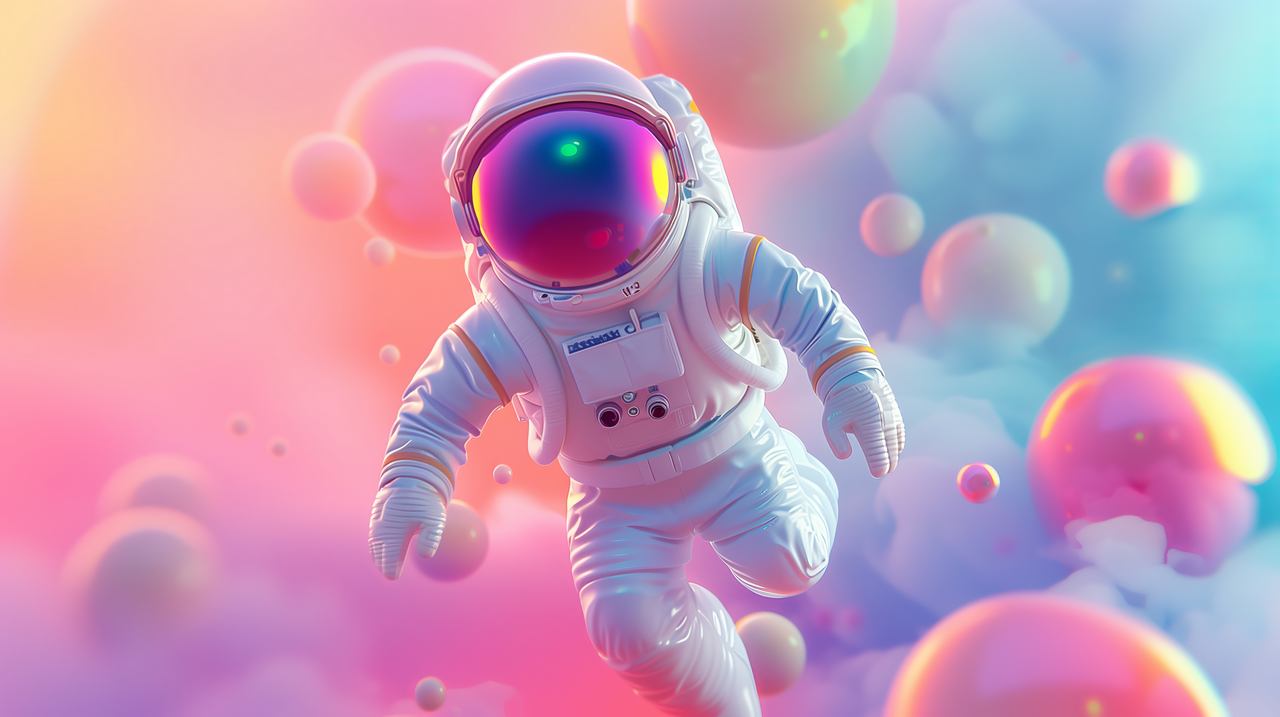 astronaut wallpaper, space, pink, background for desktop wallpaper (horizontal)