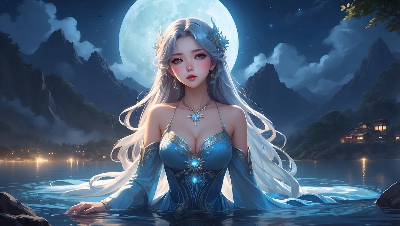 anime girl wallpaper, celestial, character design, background for desktop wallpaper (horizontal)