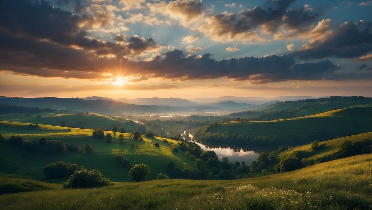 meadows wallpaper, twilight, natures palette, background for desktop wallpaper (horizontal)