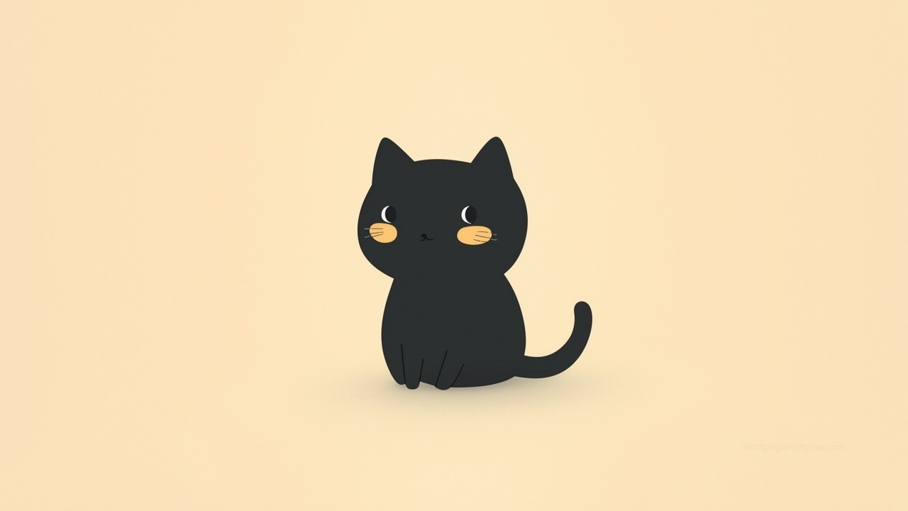 kitten wallpaper, minimalist, simple background, background for desktop wallpaper (horizontal)
