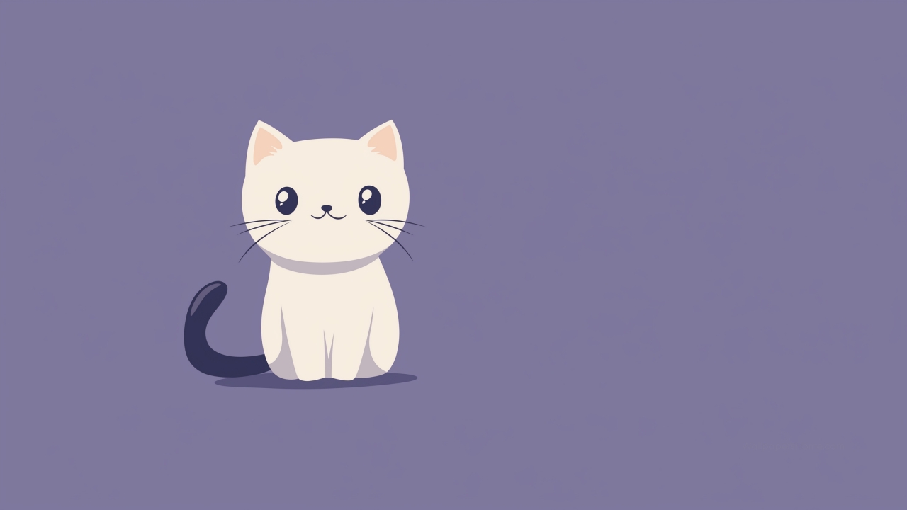 kitten wallpaper, minimalist, solid color background, background for desktop wallpaper (horizontal)