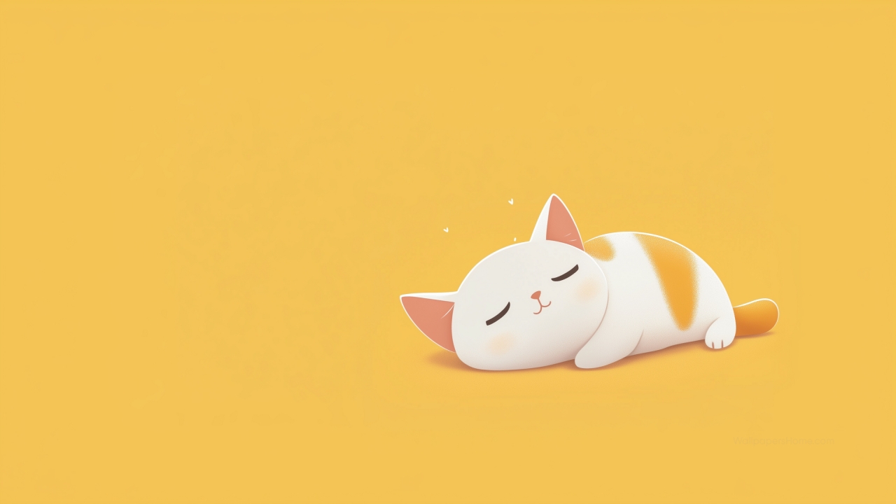 kitten wallpaper, minimalist, solid color background, background for desktop wallpaper (horizontal)