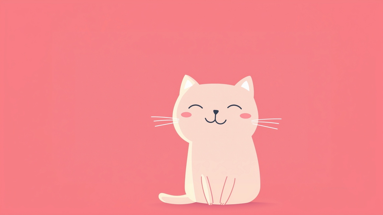 kitten wallpaper, minimalist, simple background, background for desktop wallpaper (horizontal)