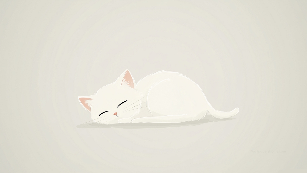 kitten wallpaper, minimalist, solid color background, background for desktop wallpaper (horizontal)