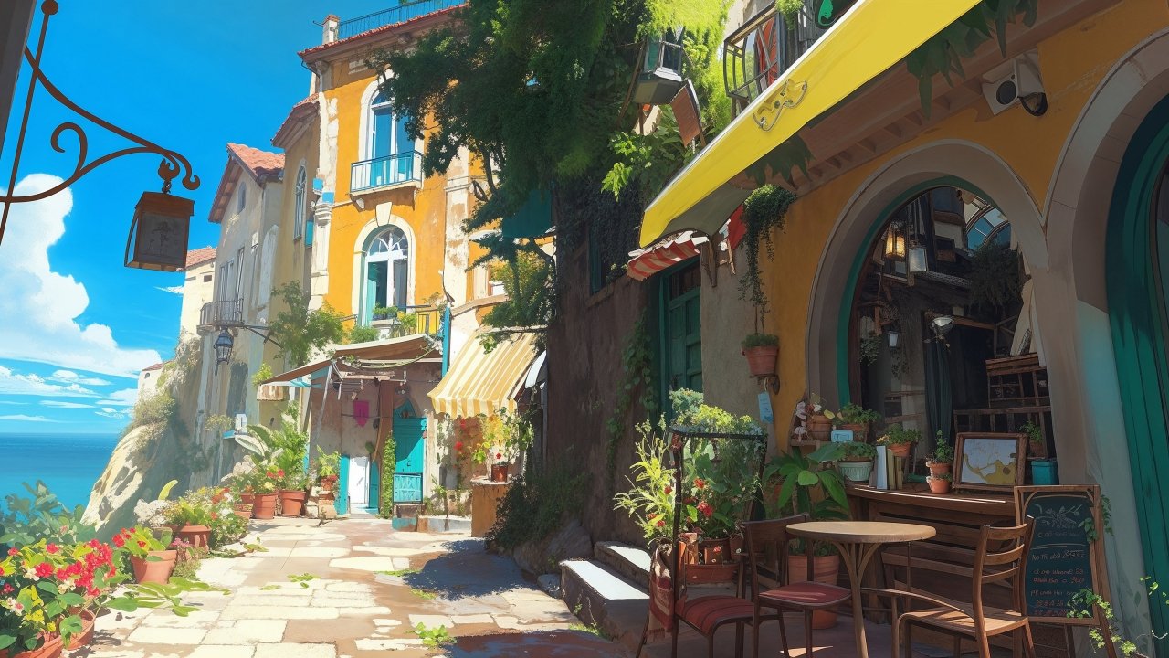 coastal wallpaper, seaside, calming, background for desktop wallpaper (horizontal)