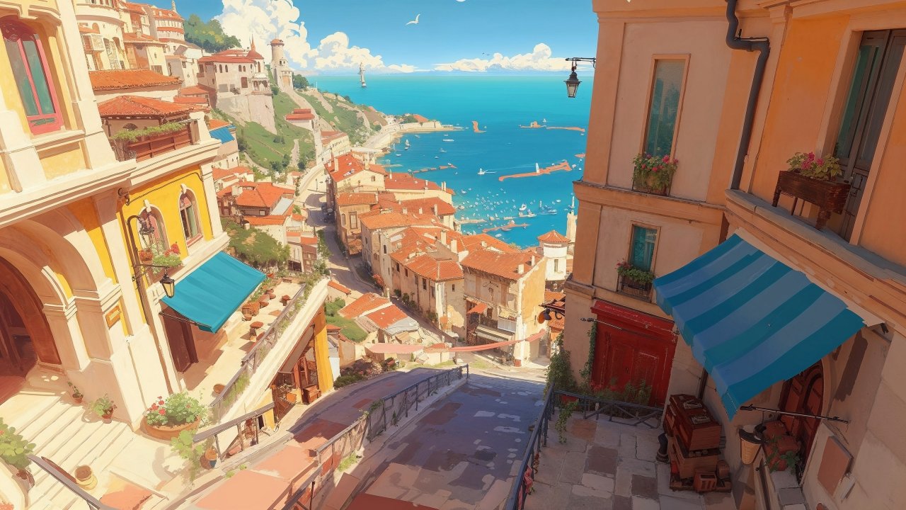 coastal wallpaper, seaside, calming, background for desktop wallpaper (horizontal)