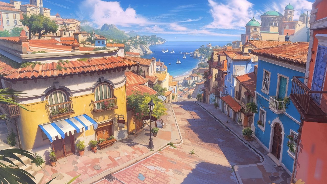 coastal wallpaper, seaside, calming, background for desktop wallpaper (horizontal)