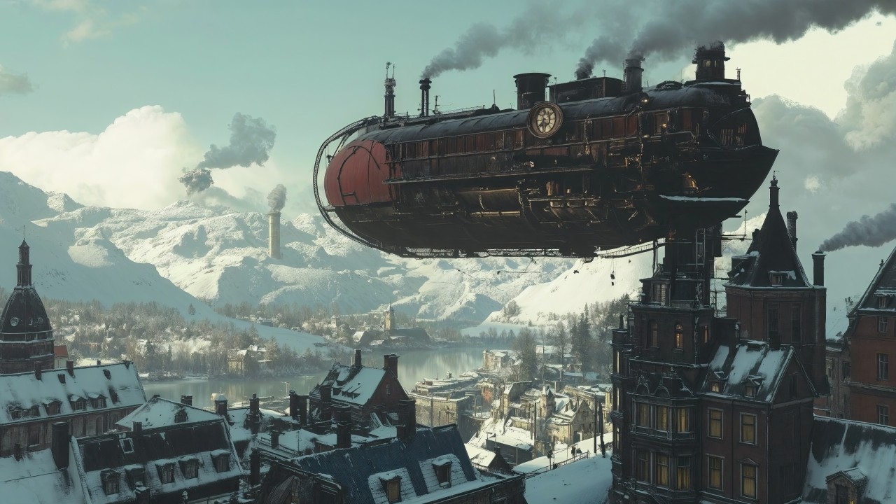 steampunk wallpaper, steam-powered, industrial, background for desktop wallpaper (horizontal)