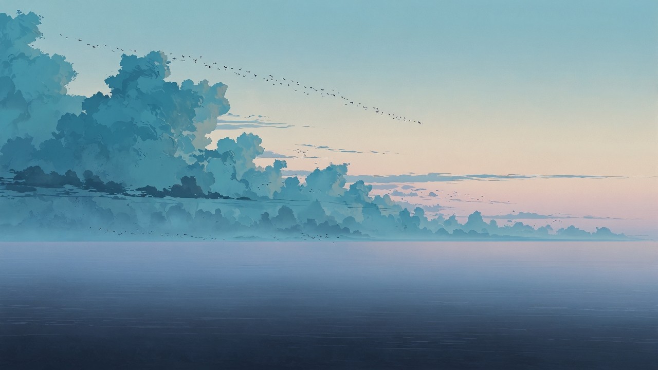 anime sky wallpaper, pastel, tranquil, background for desktop wallpaper (horizontal)