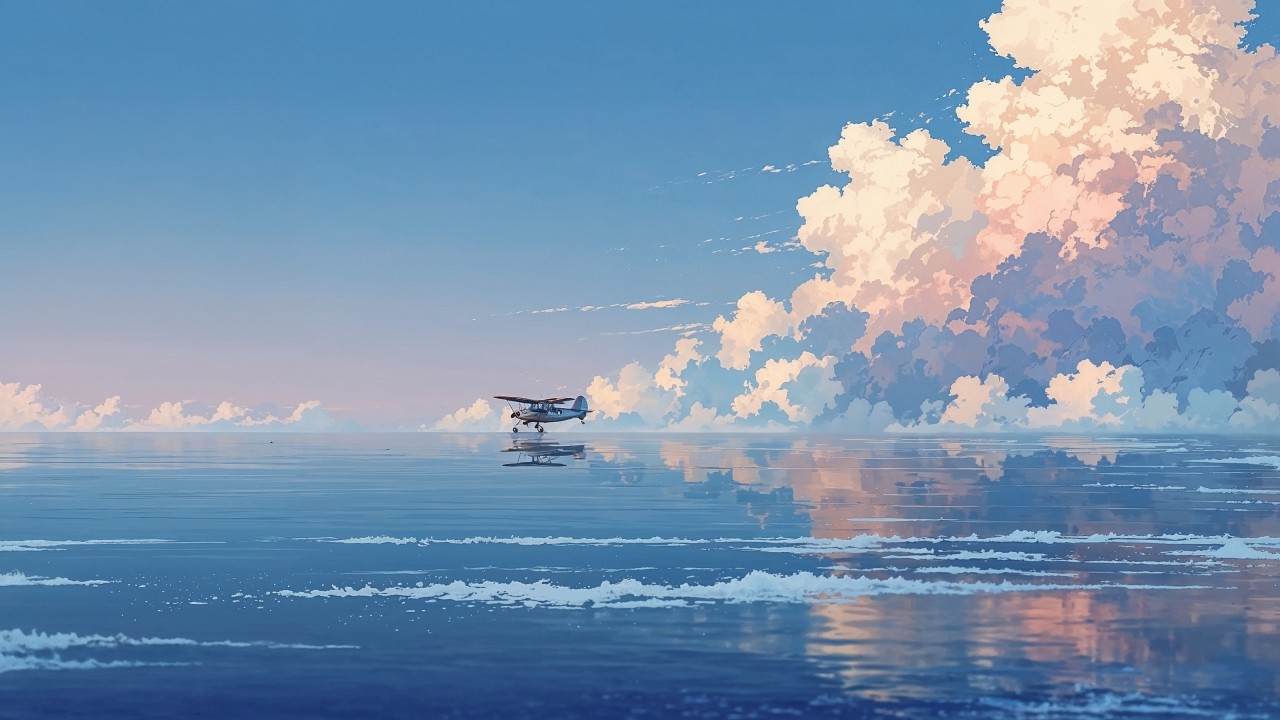 propeller plane wallpaper, soaring, blue sky, background for desktop wallpaper (horizontal)