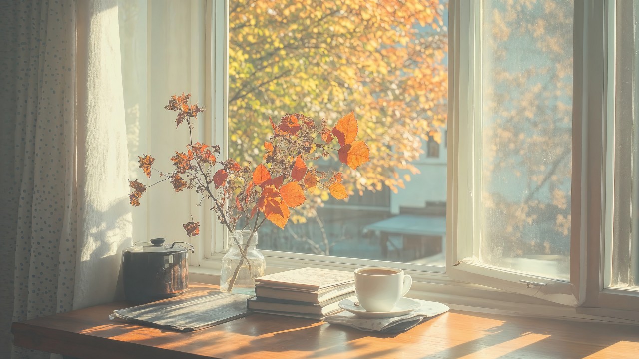 thanksgiving table wallpaper, cozy home, fall comfort food, background for desktop wallpaper (horizontal)