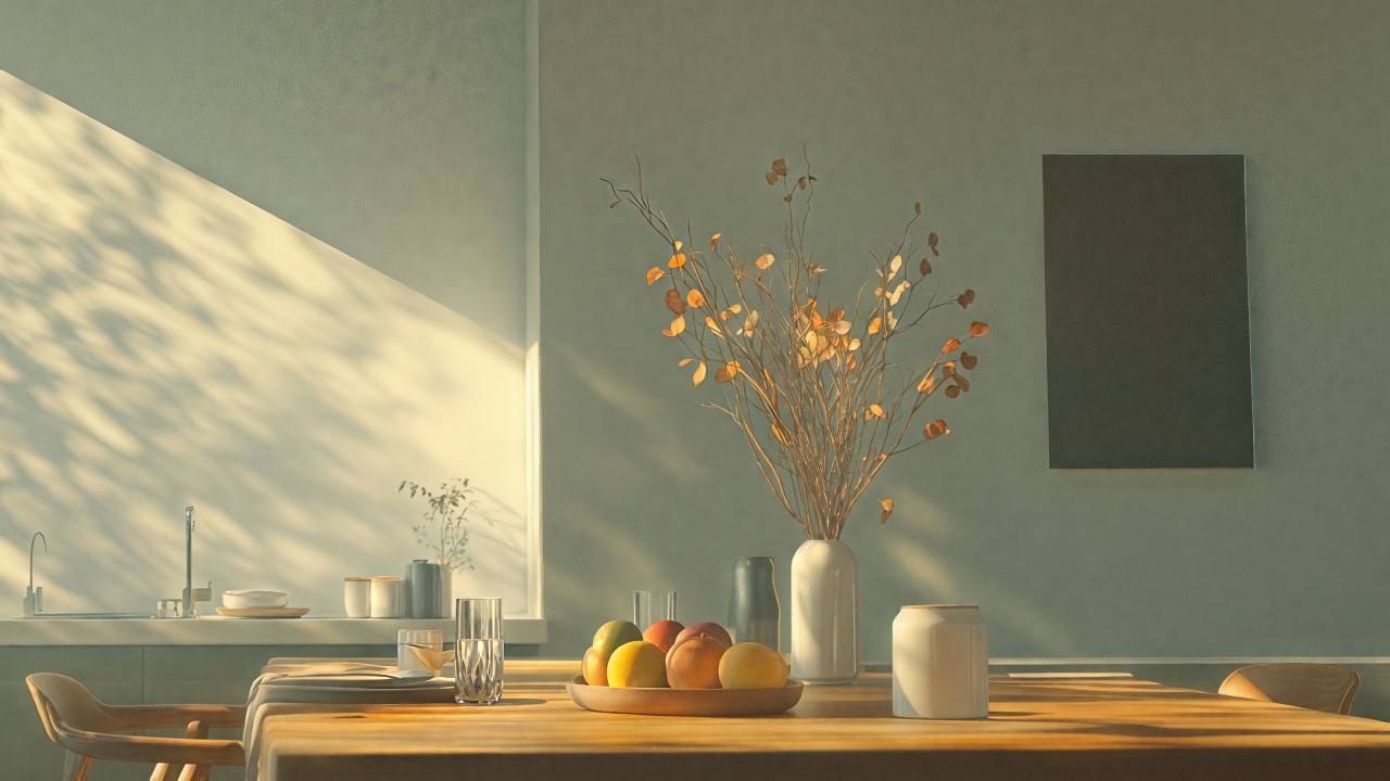 thanksgiving table wallpaper, cozy home, warm beverages, background for desktop wallpaper (horizontal)