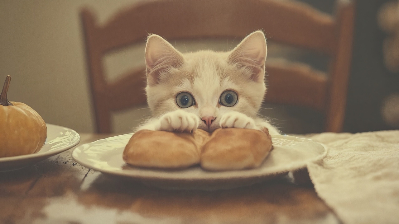 cats thanksgiving wallpaper, gratitude, pets, background for desktop wallpaper (horizontal)