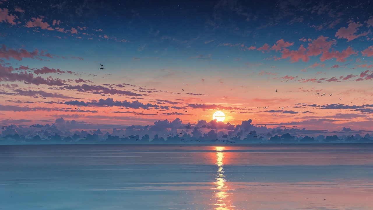 beach sunset wallpaper, tropical sunset, evening sky, background for desktop wallpaper (horizontal)