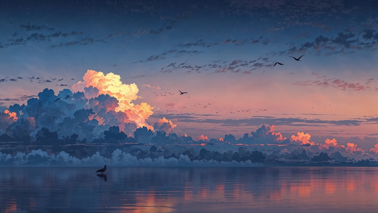 beach sunset wallpaper, tropical sunset, nature's beauty, background for desktop wallpaper (horizontal)