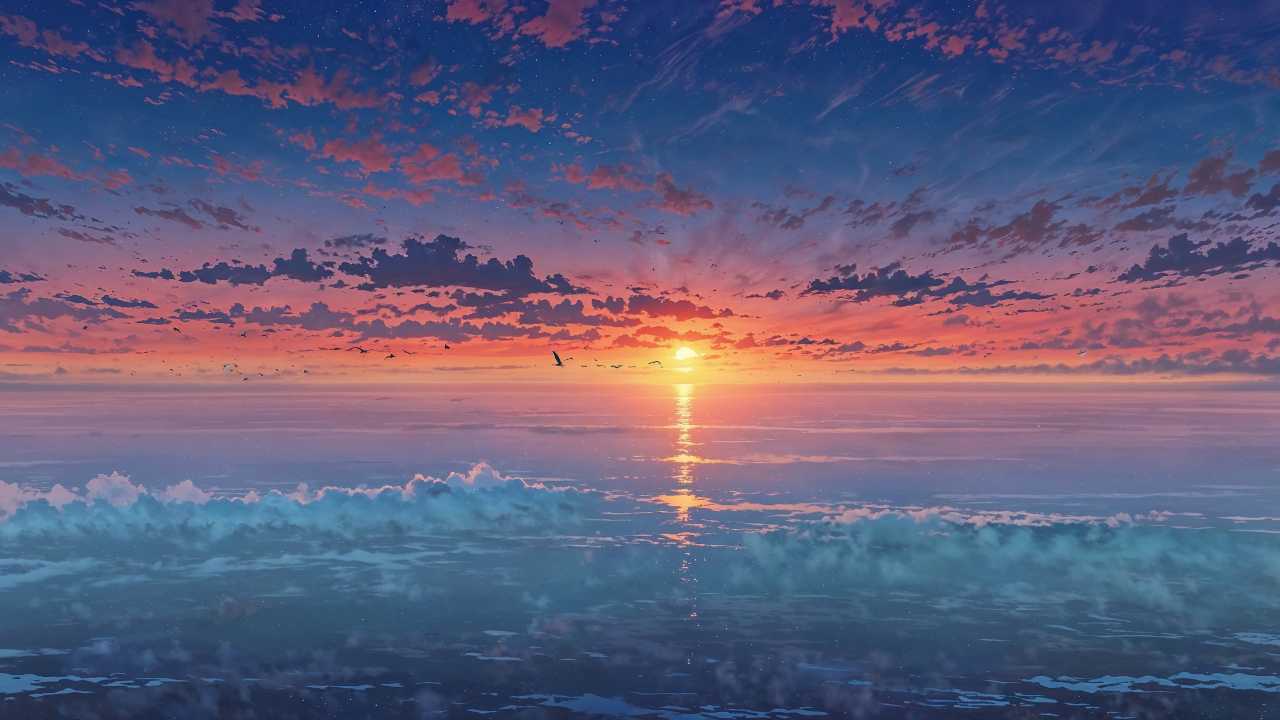 sunset wallpaper wallpaper, nature photography, colorful sky, background for desktop wallpaper (horizontal)