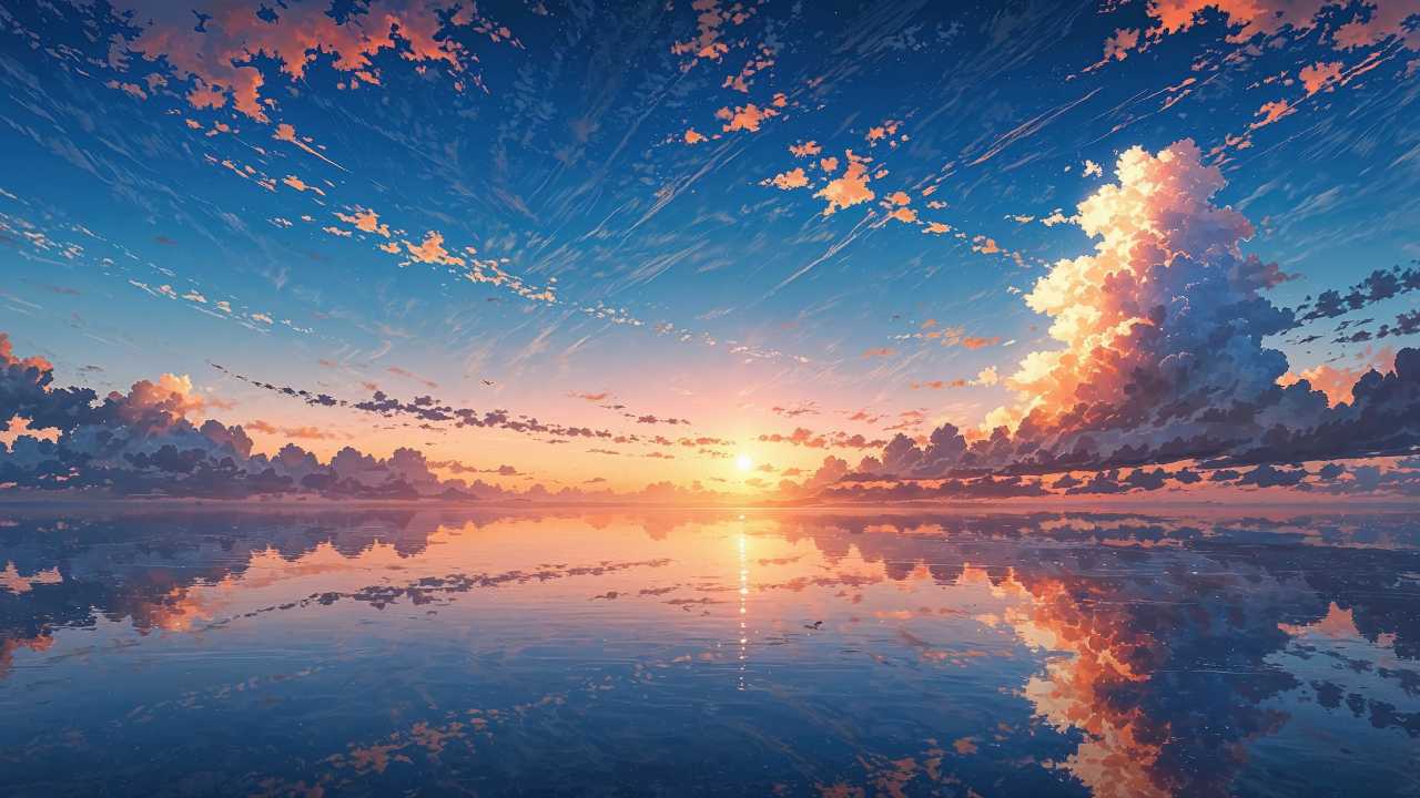 sunset wallpaper wallpaper, dramatic sky, colorful sky, background for desktop wallpaper (horizontal)