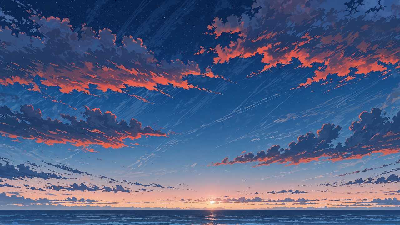 sunset wallpaper wallpaper, tropical sunset, colorful sky, background for desktop wallpaper (horizontal)